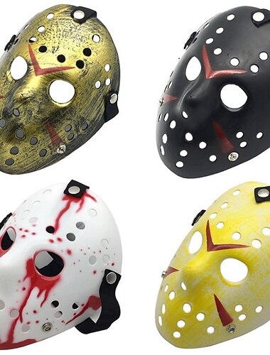  jason vorhees Jason Voorhees Máscara Accesorios de Halloween Adulto Hombre Mujer Gracioso Disfraz de miedo Víspera de Todos los Santos Carnaval Disfraz de carnaval fácil