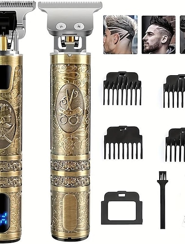  tagliacapelli e tagliabarba ricaricabili usb per uomo - rifinitore preciso con lama a T con schermo lcd - kit per la cura degli uomini