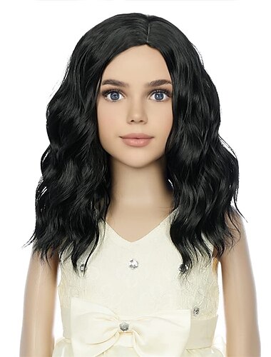  Blonde Perücke Kinder Kinderperücke kurze wellige Perücke aschblonde Perücke gemischte blonde Perücke für Mädchen Cosplay Party hitzebeständige blonde synthetische Haarperücke Halloween Perücken