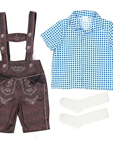  Karneval Oktoberfestbier Kostüm Cosplay Kostüm Cosplay Cosplay Wiesn Jungen Karneval Party Stoff im traditionellen Stil Hemd Hose