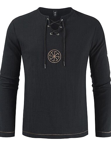  Kostymer i middelalderstil Renessanse 17. århundre Medium Lengde Bluse / Skjorte Cosplay kostyme Vampyrer Pirat Knekt Viking Snorer Broderi Kostyme Herre Pirat fantasi Halloween Maskerade Fritid