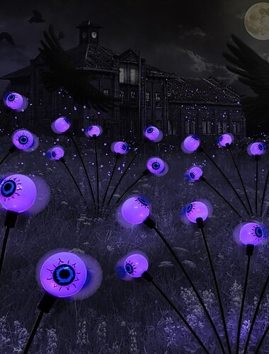  1 Stück 0.5 W LED-Solarleuchten Solar-angetrieben Wasserdicht Dekorativ Grün 1.2 V Hof Garten 6 LED-Perlen Halloween
