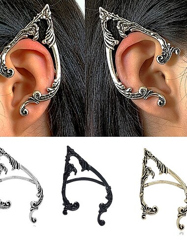  Elfo Ear Cuffs Adulto Mujer punk gotico Víspera de Todos los Santos Carnaval Mardi Gras Disfraz de carnaval fácil