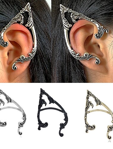  إلف Ear Cuffs للبالغين نسائي الشرير القوطي عيد الرعب مهرجان ماردي غرا أزياء هالوين سهلة