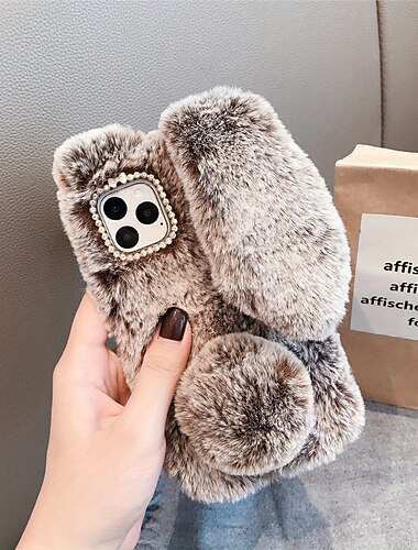  telefon Maska Pentru iPhone 16 15 14 Pro Max Plus 16e 13 12 11 Pro Max Mini Capac Spate pentru Femei Fata cald Anti Șoc Iepure textil TPU