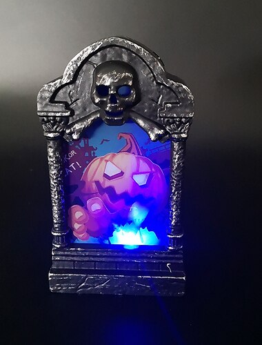  Halloween-Totenkopf-Grabsteinlampe, Spukhaus-Dekoration, Hausgarten-Dekoration, Nachtlicht, Party-Requisiten, leuchtende LED-Grabstein-Lichtversorgung