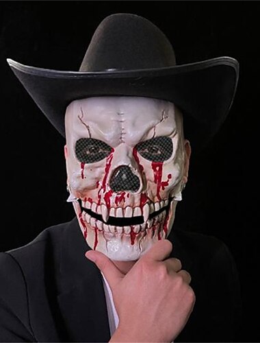  halloween strašidelná lebková maska - realistická poloobličejová lebková maska s pohyblivou čelistí, prodyšná síťovina, nastavitelné popruhy - ideální pro cosplay, halloween, maškarní večírky