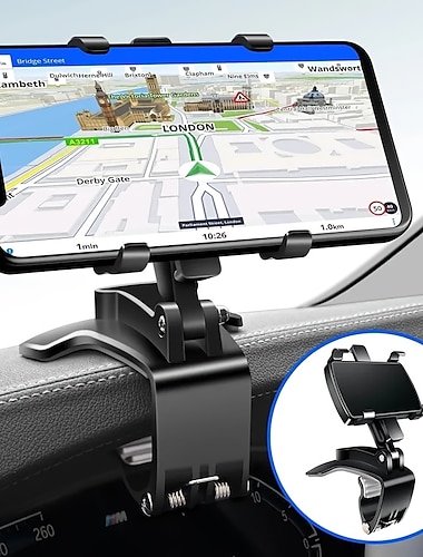  Starfire حامل هاتف السيارة سهل بمشبك حامل تثبيت قوس أسود للهاتف &مسجل قيادة GPS