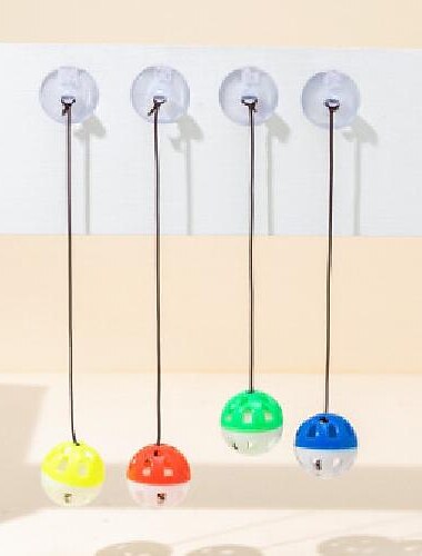 1 Stück Saugnapfglocke Hüpfball Katzenspielzeug Farbe Kunststoff klingende Glocke interaktiver selbstschlagender Katzenball Großverkauf der Fabrik