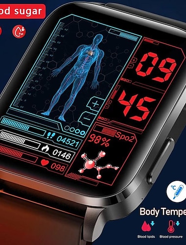  2023 ny blodsukker smartklokke menn helse hjertefrekvens blodtrykk sport smartklokke kvinner glukometerklokke for android iphone