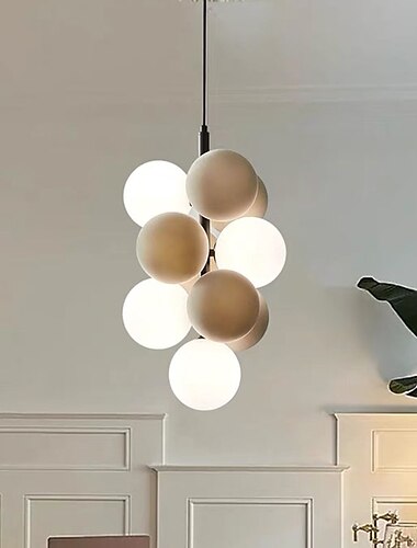  led pendellampe 10-lys glass globe lysekrone lys moderne lysekroner pendel armatur vintage globe ball tak innfelt armatur 110-240v