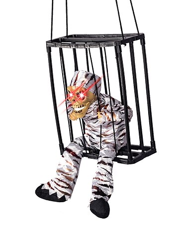  ハロウィーンの装飾、叫ぶアニメーション、ハロウィーンの装飾、モーションセンサー付き小道具、怖い頭蓋骨の檻、囚人、お化け屋敷の装飾、不気味な吊り下げゴースト、ライトアップ、目の装飾セット