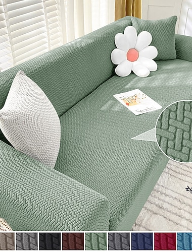  Funda elástica para cojín de asiento de sofá, funda elástica para sofá, sillón, loveseat, color gris, liso, suave, duradero, lavable