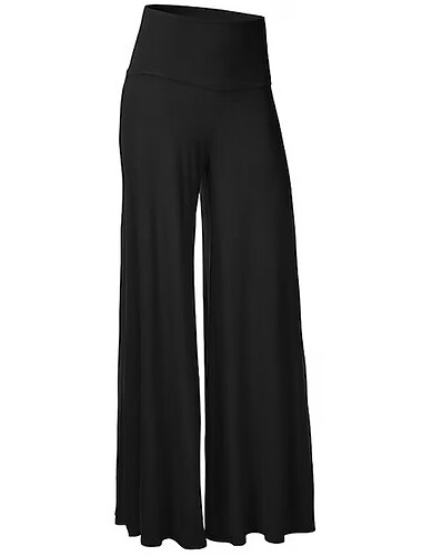  Dames Yogabroek Wijde pijpen Breed Been Boot cut Lichtgewicht Hoge taille Zumba Yoga Sportschooltraining Kleding Onderlichaam Roze Zwart Wit Winter Sport Sportkleding Rekbaar Ruim Passend