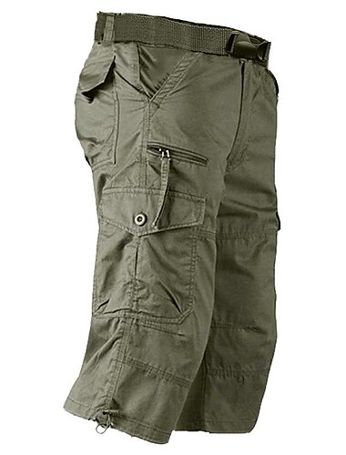  Voor heren Cargoshorts Caprishorts Capri broeken Wandelshorts Elastische taille Meerdere zakken Met riem Effen Comfort Ademend Kuitlengte Dagelijks Sport Streetwear Stijlvol Casual / sportief