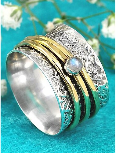  Femme Alliances Rétro Vintage Extérieur Géométrie Bague