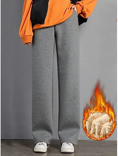  pantalones de lana para mujer pantalones de chándal pantalones pantalones largos moda streetwear street daily negro gris m l invierno