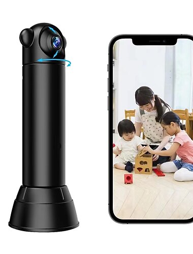  Caméra sans fil wifi hd 1080, rotation à 360 degrés, téléphone portable, vision nocturne à distance, moniteur d'intérieur à domicile