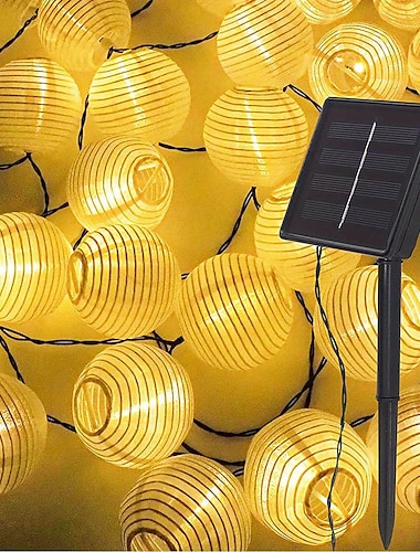  Guirnalda de luces solares para exteriores, impermeables, 3 m, 20 led, luces decorativas para ventanas navideñas, multicolor, para patio, jardín, boda, fiesta, camping, decoración de dormitorio
