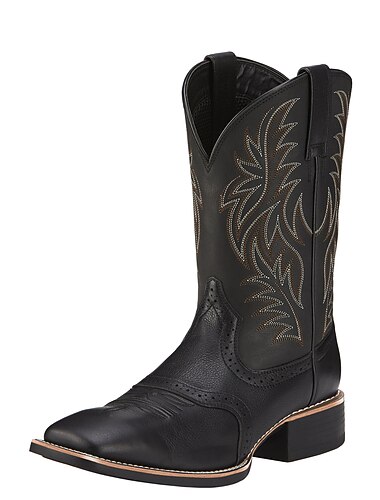  ανδρικές μπότες καουμπόη από συνθετικό δέρμα δίχρωμες δυτικές – κλασικό κεντημένο σχέδιο, ανθεκτική κατασκευή, ιδανικές για ιππασία, εξωτερικούς χώρους και casual ντύσιμο