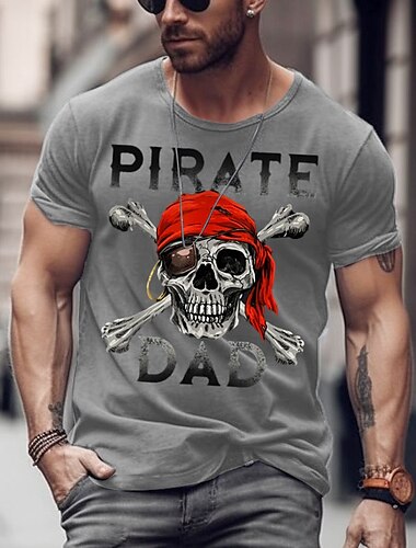  Herren Schädel T Shirt T-Shirt 100% Baumwolle Kurzarm Grafik Hemd Schwarz Weiß Armeegrün Bequemes T-Shirt Sport im Freien Ferien Modedesigner-Kleidung