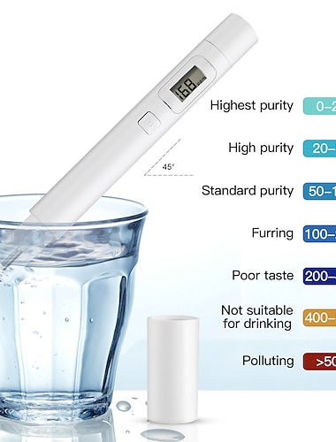  TDS Digital Water Tester Water Test Pen Water Quality Analysis Meter Water Purity Check 0-9999 ppm Measurement Hardness Tester