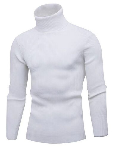  Herren Rollkragenpulli Pullover Kurzer Pullover Gerippt Stricken Normale Oberteile gestrickt Glatt Rollkragen Moderne zeitgenössische Arbeit Freizeitskleidung Bekleidung Winter Wein Schwarz S M L