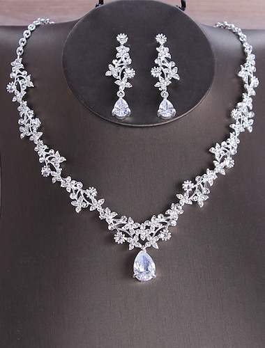  1 set Bridal Jewelry Sets For Women's Cubic Zirconia Clear Wedding Work Party Evening Imitation Diamond Alloy Classic