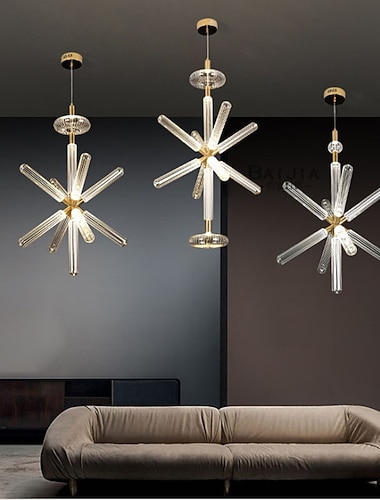  led gull sputnik lysekrone innfelt taklys lineær pendel lys enkel å installere for kjøkkenøy spisestue soverom bad stue foajé 110-240v