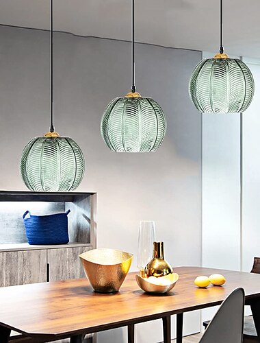  led-hanglampen groen glazen hanglamp voor keukeneiland keukenverlichting plafond 1 verpakking 110-240v