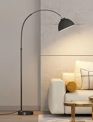  Gewölbte Stehleuchte aus Metall für das Wohnzimmer, Macaron-Stehleuchte mit 1 Glühbirne, moderne Büro-Lese-Stehleuchte mit verstellbarem Stabarm, 110–240 V