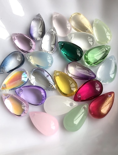  50 Stück wassertropfenförmige tschechische Glasperlen Kristall lose Perlen für DIY Schmuckherstellung Handwerk Halskette Armband Charm Zubehör