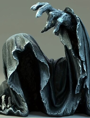  Decorações de Halloween assustador meio corpo fantasma mão vestes pretas ornamentos de resina misterioso mestre fantasma roupas artesanato cena decoração adereços