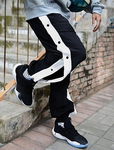  Homme Pantalon Jogging Pantalon à déchirer Pantalon Pantalon de survêtement à jambe droite Poche Taille elastique Bouton latéral Plein Confort Respirable Extérieur du quotidien Sortie Mode