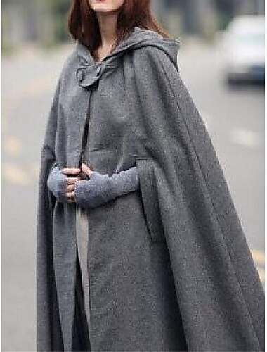  Damen Umhang / Umhänge Outdoor Freizeitskleidung Ausgehen Herbst Winter Lang Mantel Regular Fit Windundurchlässig warm halten Stilvoll Klassicher Stil Brautkleider schlicht Jacken 3/4 Ärmel Glatt