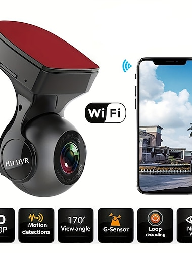 dash-kamera wifi foran bilkamera dash-kamera bilkjøringsopptaker med app 24-timers parkeringsmodus gravitasjonssensor bevegelsesdeteksjon
