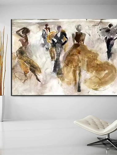  Hang-Dipinto ad olio Dipinta a mano Orizzontale Astratto Ritratti Classico Moderno Senza telaio interno  (senza cornice)