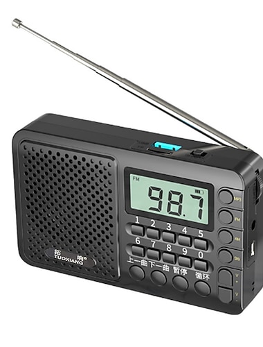  Full Band Radio Portable FM/AM/SW Receiver Radioer LED display til Voksen Innendørs utendørs AAA batterier drevet