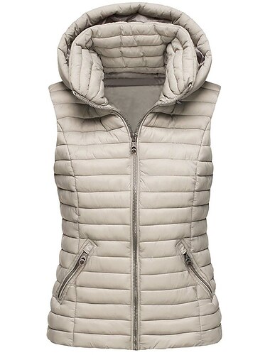 Damen Weste für Wanderer Daunenweste Steppweste Ärmellos Oberbekleidung Außen warm Windundurchlässig Leichtgewichtig Winter Tasche Nylon Schwarz Weiß Rot Jagd Angeln Camping / Wandern