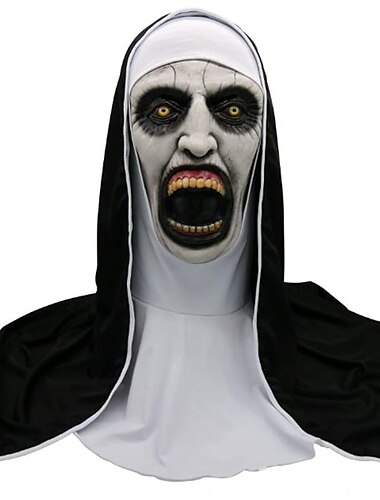  Die Nonne Zombie Maske Haloween Figuren Erwachsene Herren Damen Lustig Halloween Karneval Einfaches Karnevalskostüm