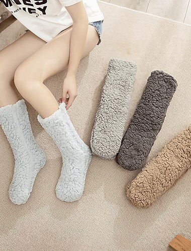  Botas de ciervo de lana desteñidas de Navidad, zapatillas de interior para el hogar, botas de invierno para adultos de dibujos animados para mujer