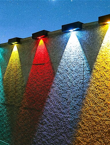  Солнечный настенный светильник RGB/теплое освещение для улицы, водонепроницаемый, высокая яркость, солнечный настенный светильник, сад, двор, балкон, забор, гараж, крыльцо, украшение стены 1/2/4 шт.