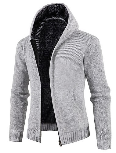  Homme Gilet Cardigan Pull Zippé A côtes Tricoter Normal Poche Tricoté Plein Sweat à capuche Guêtres Moderne contemporain Usage quotidien Sortie Vêtement Tenue Hiver Noir Marine foncé S M L