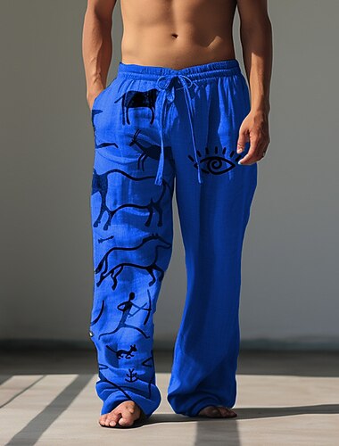  Per uomo Stampe Grafiche Pantaloni Pantaloni casual Pantaloni Estivi Misura del girovita medio Vintage Stile Classico Casuale Quotidiano Ferie Coulisse Elastico in vita Stampa 3D Primavera & Estate