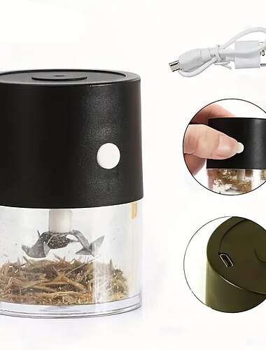  1 шт. USB перезаряжаемая электрическая мясорубка для табака - портативная водонепроницаемая & эффективный - измельчает сушеные травы & специи!