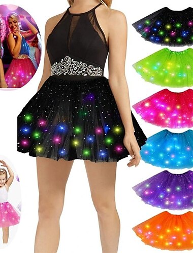  led tule rokken voor meisjes lichten op vrouwen ballet carnaval festival cosplay kostuums gloeien in het donker voor gloeiende feestdecoratie fee cadeaus voor kinderen
