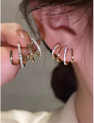  Femme Boucles d'oreille Mode Extérieur Géométrie Boucle d'oreille