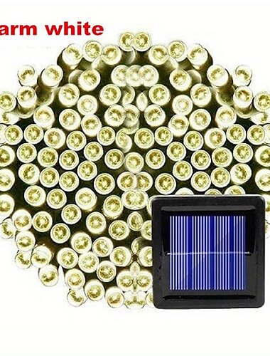  Cadena de luces solares para exteriores, elegante para recepción de bodas, 6,5 m-30 m, 30-300 led, 8 funciones para decoración del hogar y el jardín