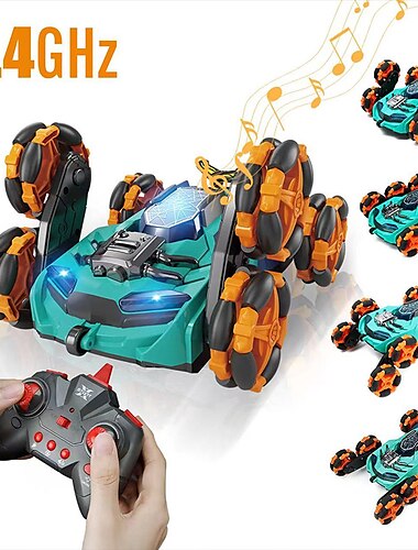  2.4g afstandsbediening zeswielige stunt afstandsbediening auto kan automatisch speelgoedauto verlichting muziek vervorming auto drift en rollen demonstreren