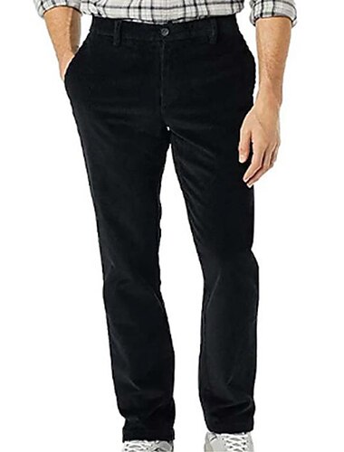  Herren Anzughosen Cordhose Winterhose Hose Hosen Anzughose Tasche Glatt Komfort Atmungsaktiv Outdoor Täglich Ausgehen Modisch Brautkleider schlicht Dunkelbraun Schwarz